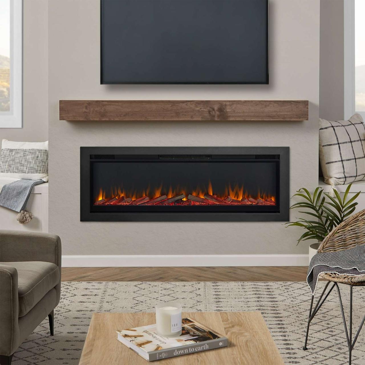 Fireplace electric linear regency high inches zoom